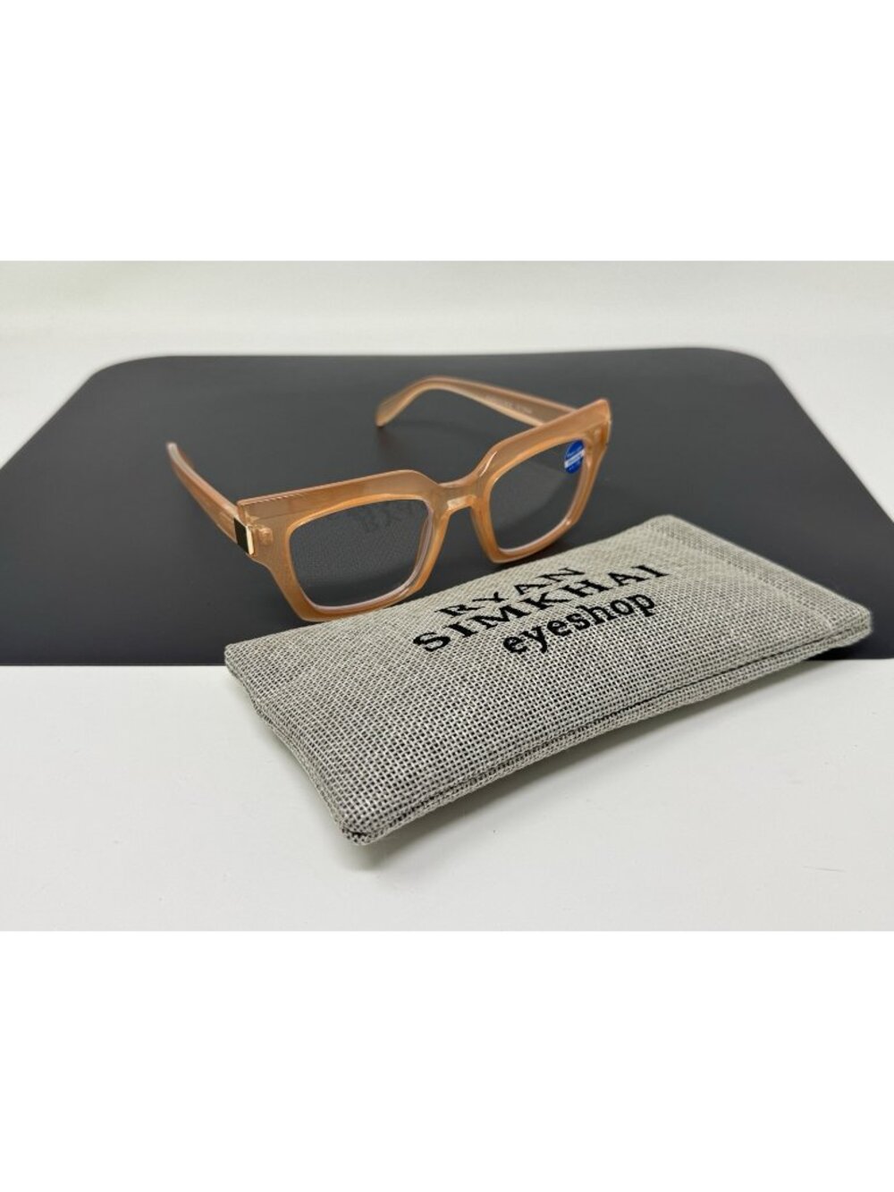 Ryan Simkhai R-9025 Blue Light Block Peach Frame  Reading Glasses + 1.75